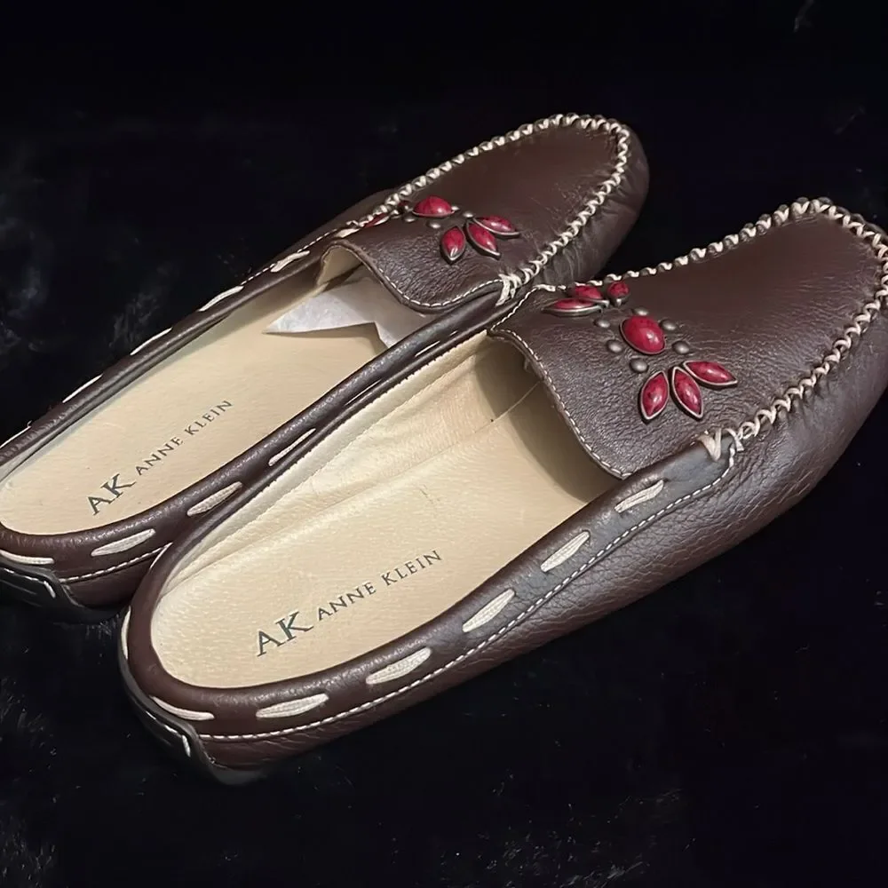 Anne Klein Leather Moccasin Casual Flats